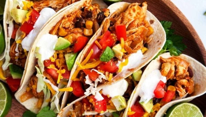 Southwestern Crockpot Chicken Tacos