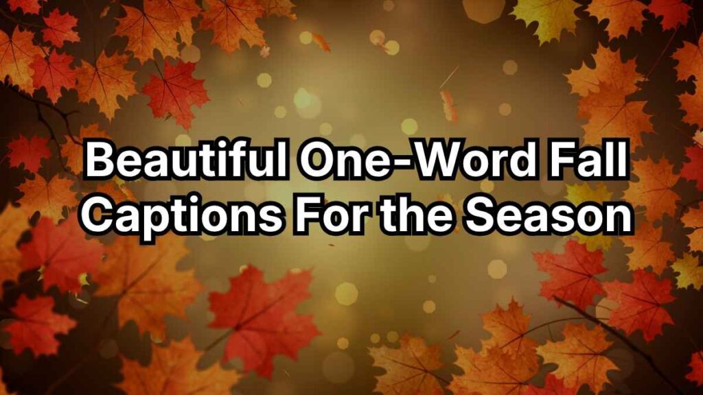 Beautiful One-Word Fall Captions For the Season