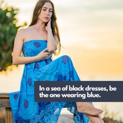 Blue Dress Captions