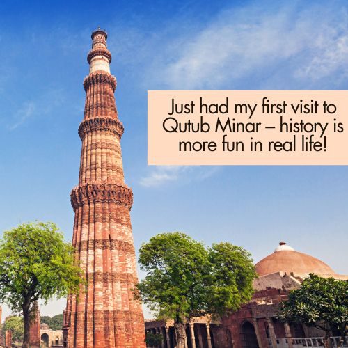 qutub minar captions